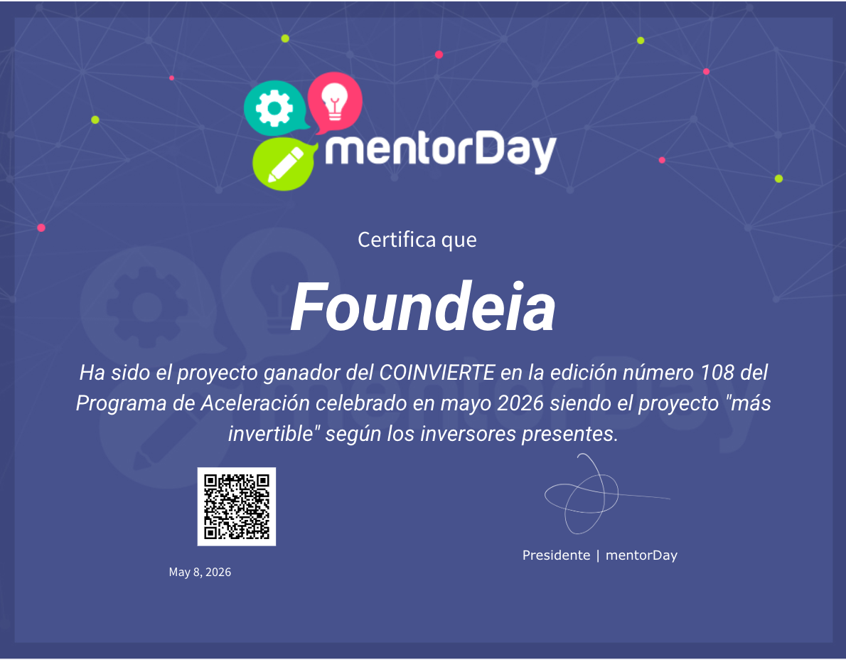 Foundeia · Proyecto más invertible — mentorDay Edición 108